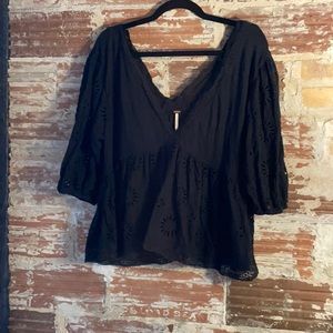 COPY - NWT Free People Black Sweeter Side Crop Top